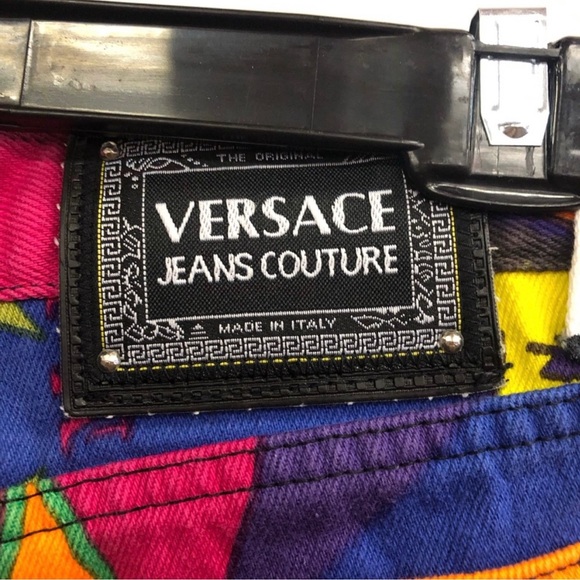 VERSACE COUTURE VINTAGE 1990s JEANS NEW YORK POP ART DESIGN SIZE 30 - Picture 10 of 16